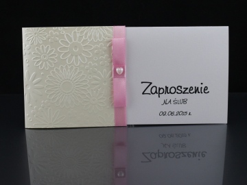 Zaproszenie Ślubne nr 7 - papier zwykły 4,19zł; papier metalizowany 5,19zł