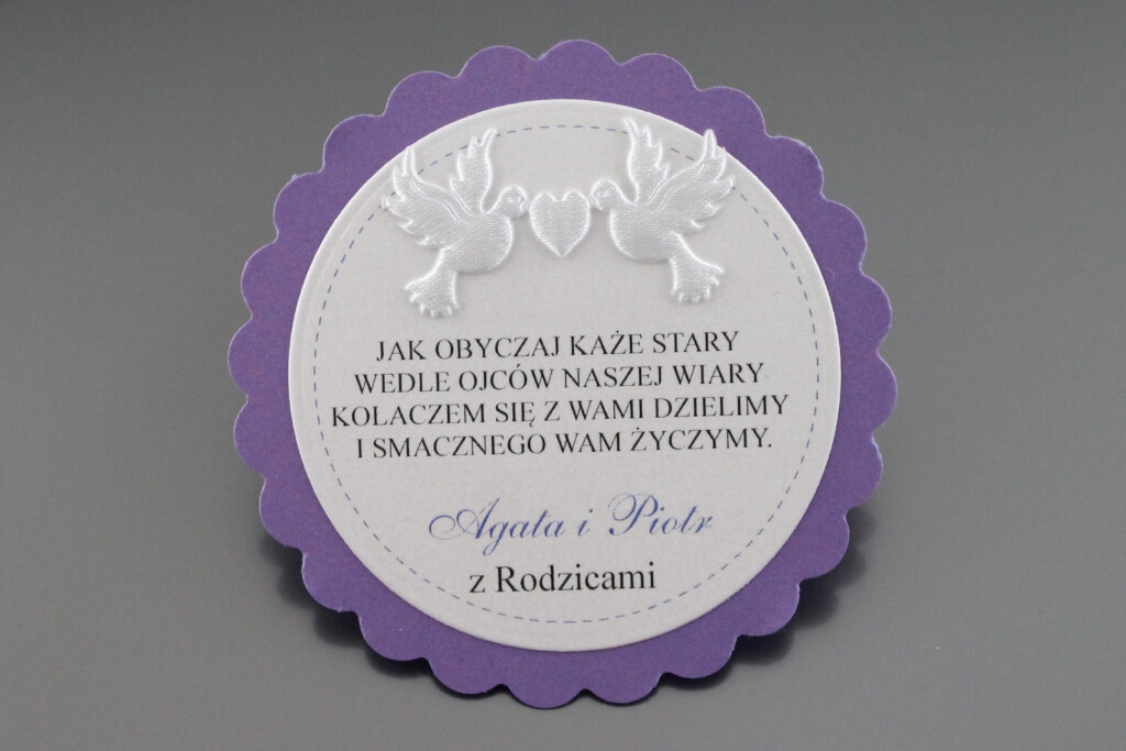 Etykieta na ciasto KNKO II - złote połączone obrączki