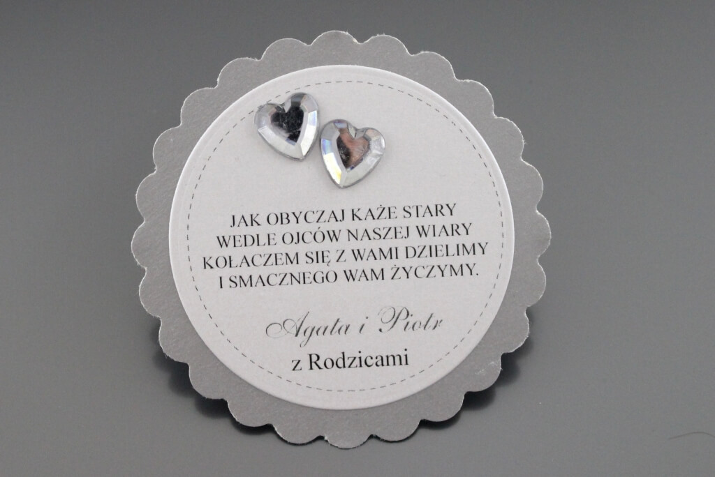 Etykieta na ciasto KNKO II - złote połączone obrączki