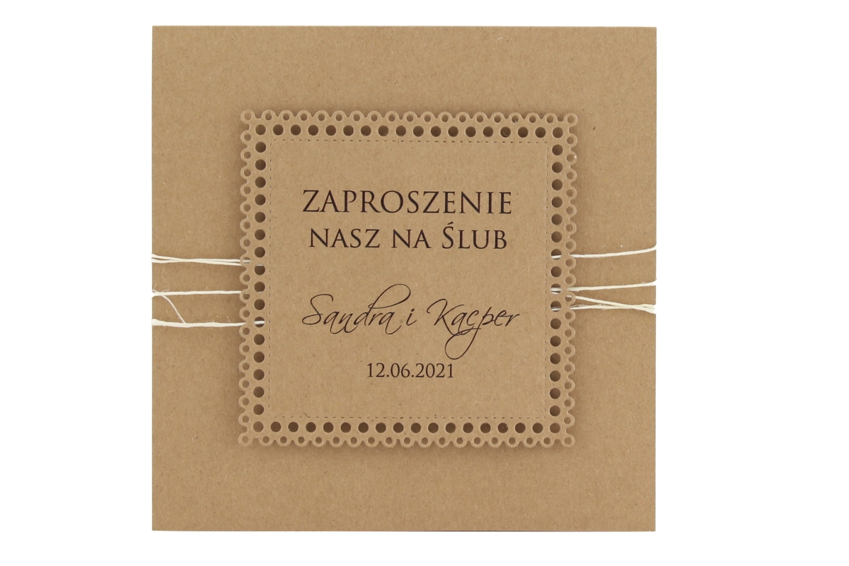 Rustykalne Zaproszenie Ślubne ZSR XII