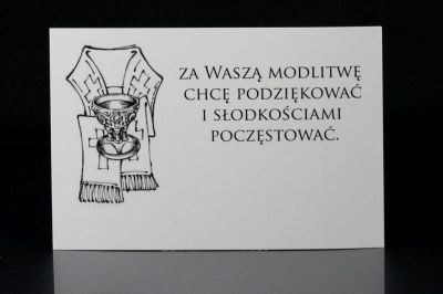 Etykieta na ciasto Prymicyjne ECP V